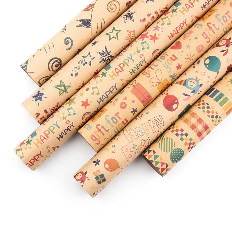 SY New DIY Kraft Paper Moisture-Proof Coated Note for Valentine's Day Birthday & Holiday Gift Wrapping Packaging Paper