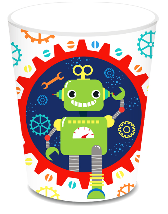 Huancai Cartoon Robots Party Supplies Paper Plates Cups Napkins Disposable Tableware Set for Kids Birthday Party Decorations