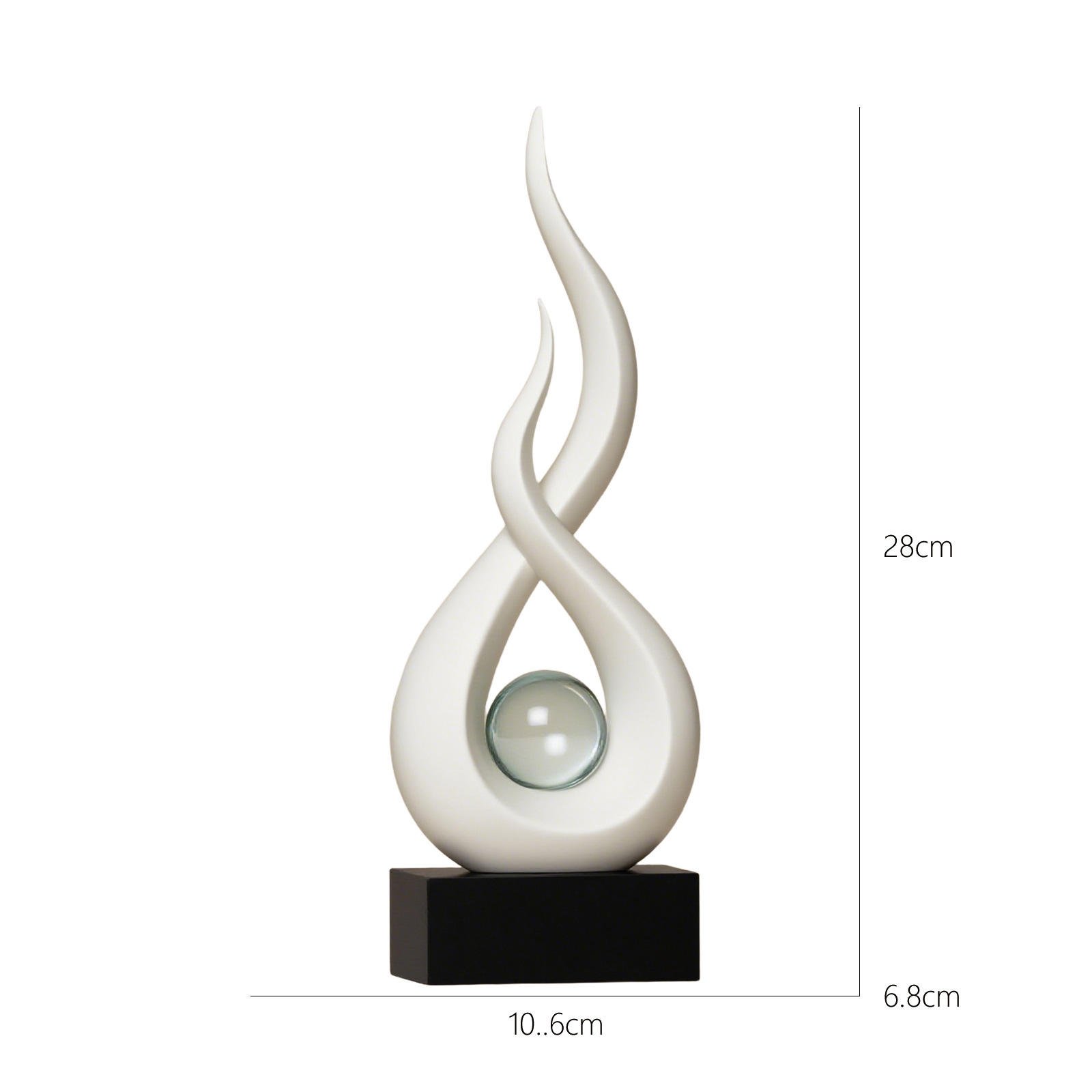 Flame Sculpture Abstract Living Room Decor Crystal Ball Sculpture Modern Design Home Decor Table Stand Ornaments Resin Crafts