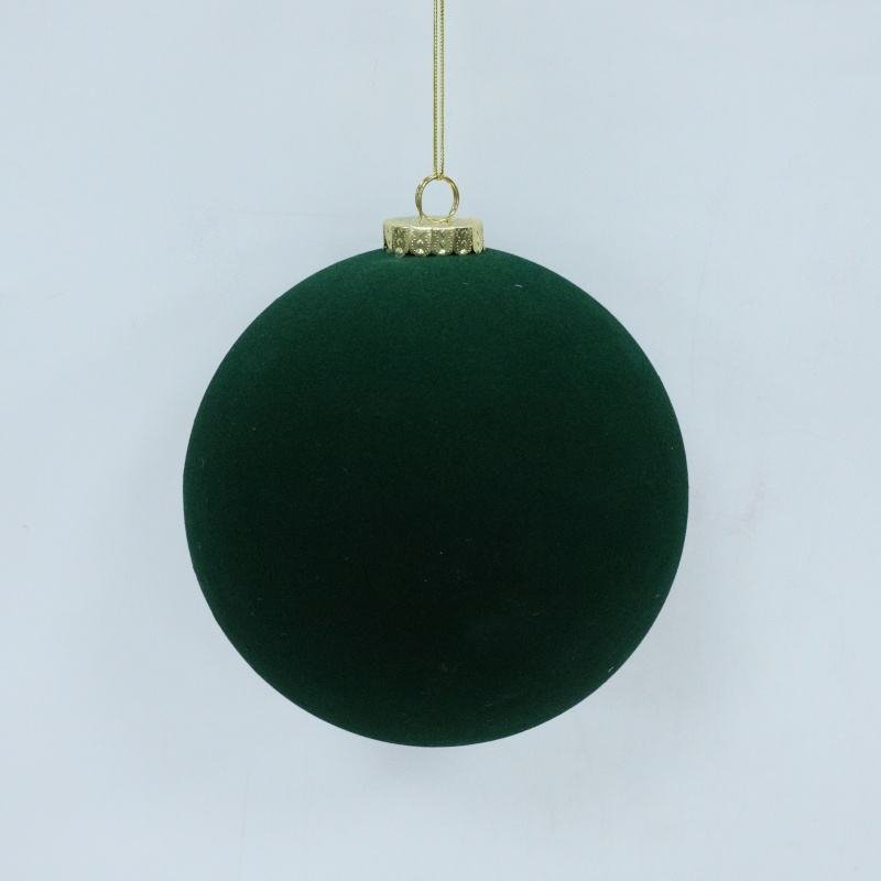 Factory Wholesale Flocked Fiber Polyfoam Christmas Bauble Ornament, Shatterproof Xmas Tree Hanging Ball Home Holiday Decoration