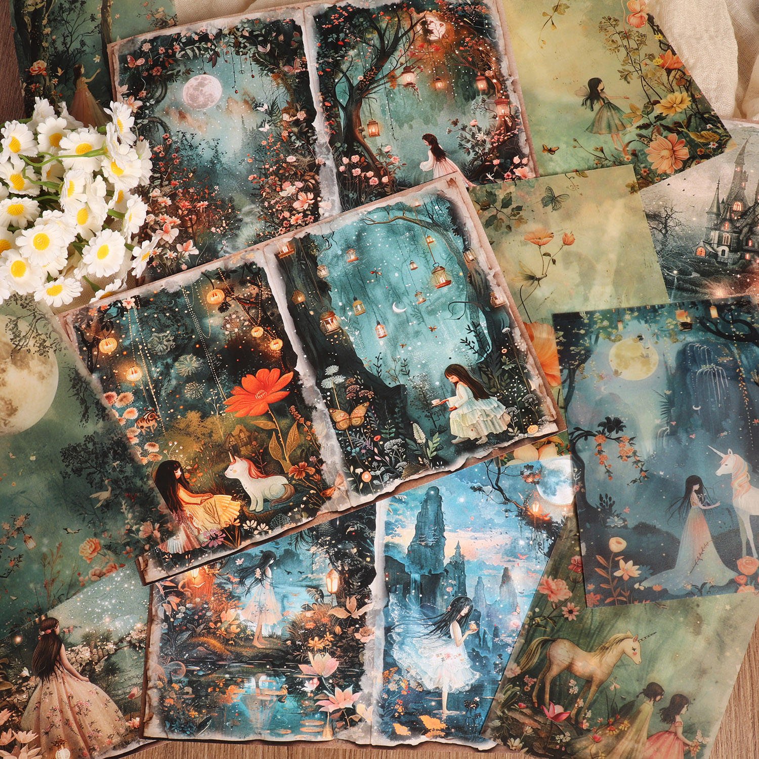 JAI IMAN 60pieces/set Fantasy DIY Scrapbook Decoration Paper With 36stickers for Crafts Handmade Accessories