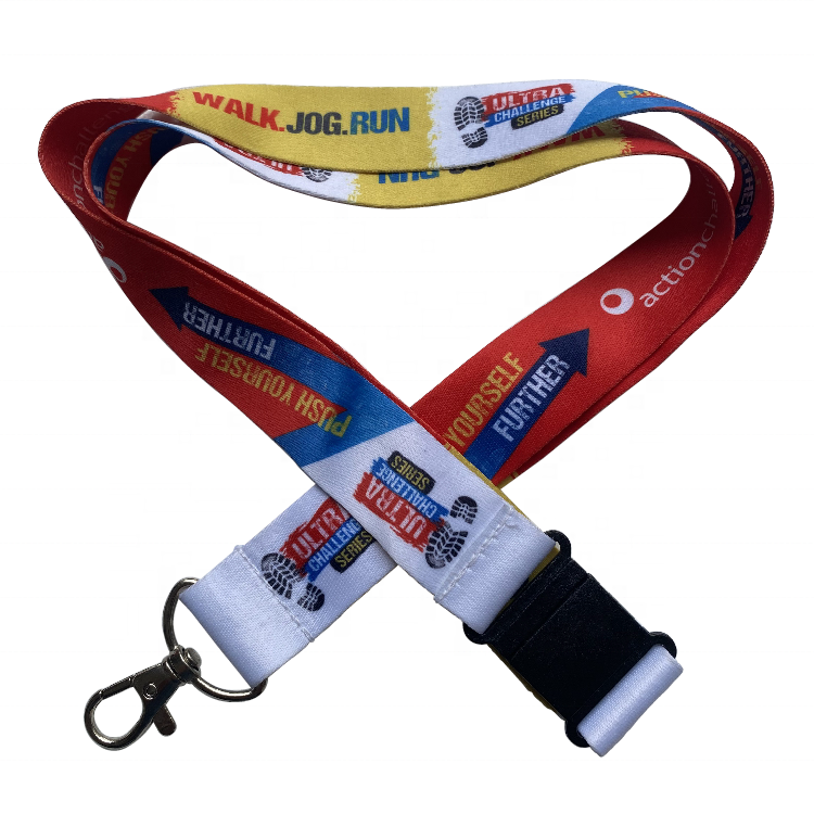 Custom Your Logo Polyester Lanyard Heat-transfer Printing Logo Neckband Promoting Company Logo Satin for ID Badge