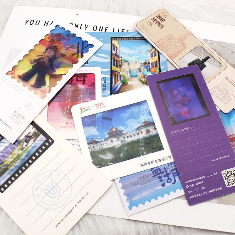 Customized Handmade Travel Commemorative Photo Cards Scenic Postcards Creative Cultural Gifts Translucent Paper Postcard