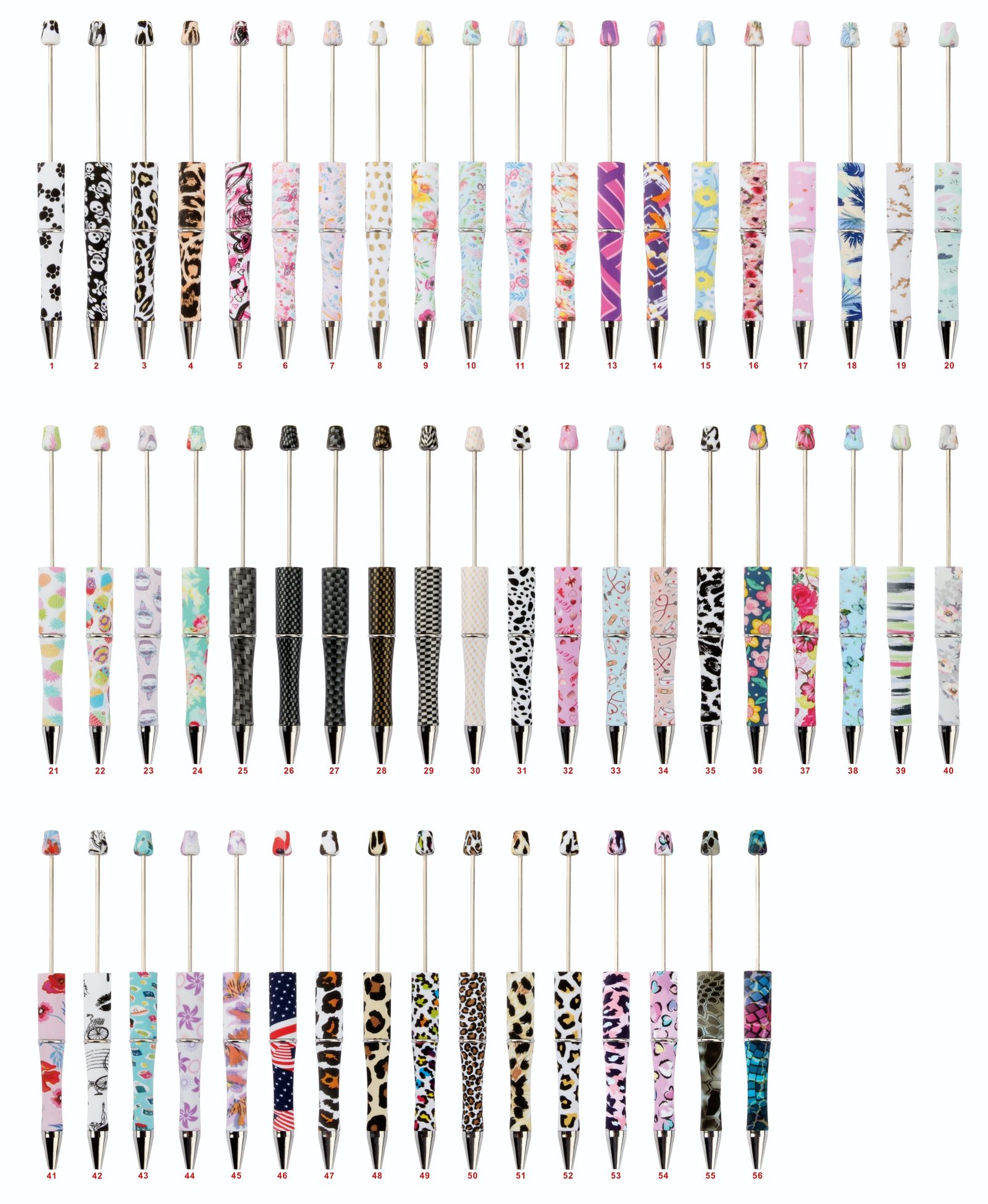 Custom DIY Pen Rods with Beaded Stainless Steel Pins Creative & Cultural Collectible Artifacts