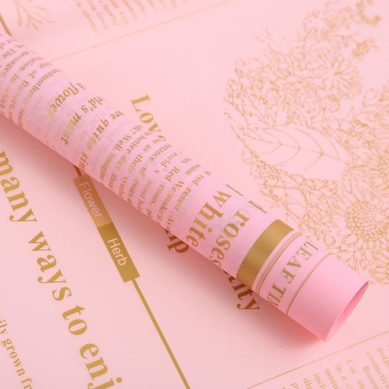 Floral Fashion Weekly Rose English Newspaper DIY Gift Packaging Florist Supplies for Bouquet Wrapping