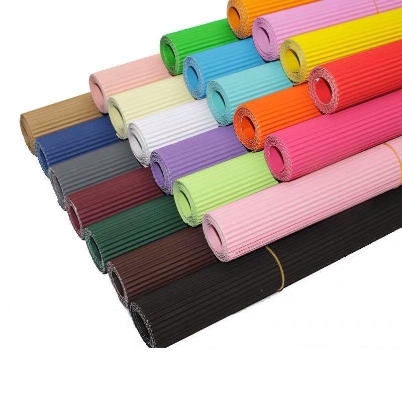 Hot selling crimp origami corrugated color paper for kids craft