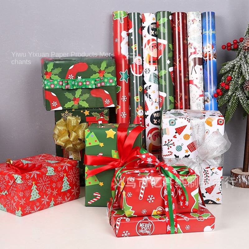 Christmas Wrapping Paper for Holiday Gifts Gravure Printing Waterproof Craft Paper Cross-Border E-Commerce Platform Supported