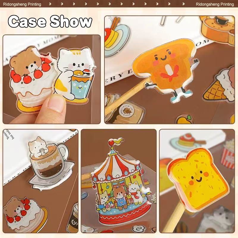 Custom Transparent Die-cut 3D Dome Epoxy Sticker Decorative Waterproof Adhesive Holographic Stickers Sheets for Promotional