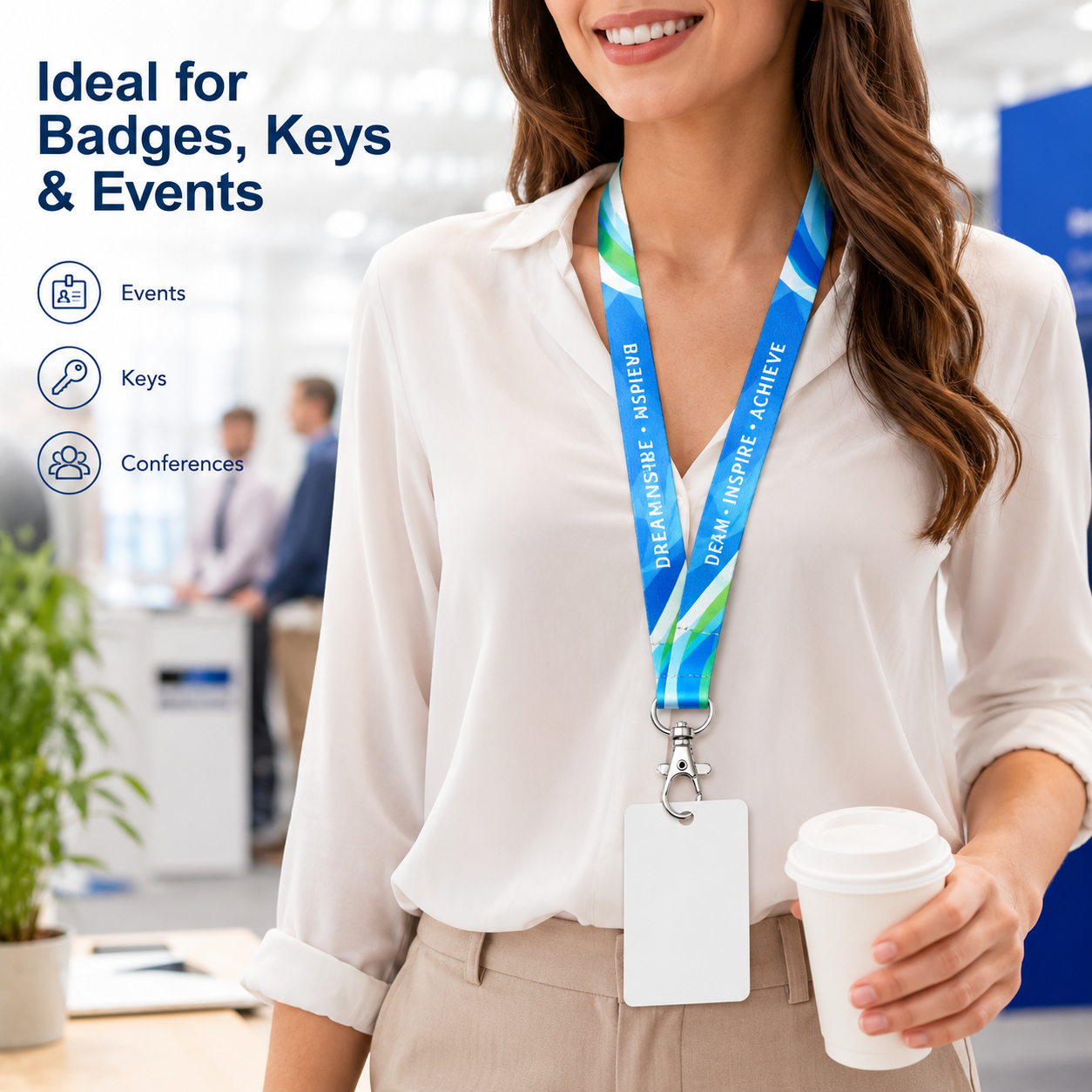 Custom Logo Lanyard ID Badge Holder Polyester Neck Strap Personalized Lanyard with Safety Breakaway for Office School Exhibition