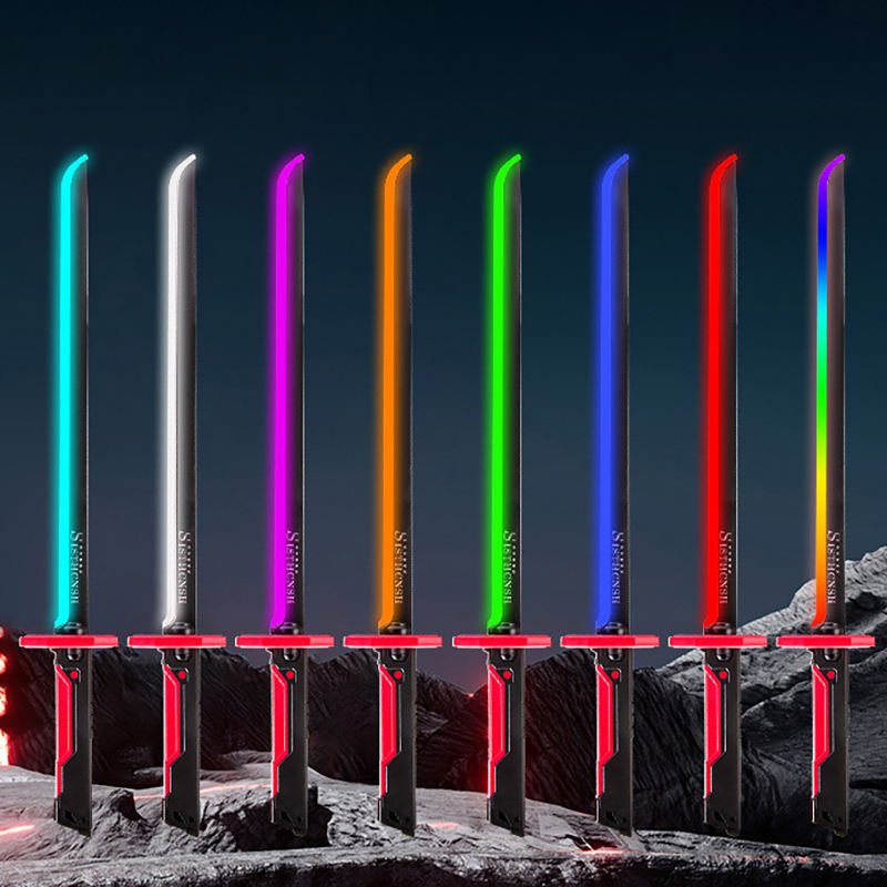 Hot Promotional Toy for Neon LED Light Saber with Sound Fog RGB Color Changing Silicone Ninja Sword Cosplay