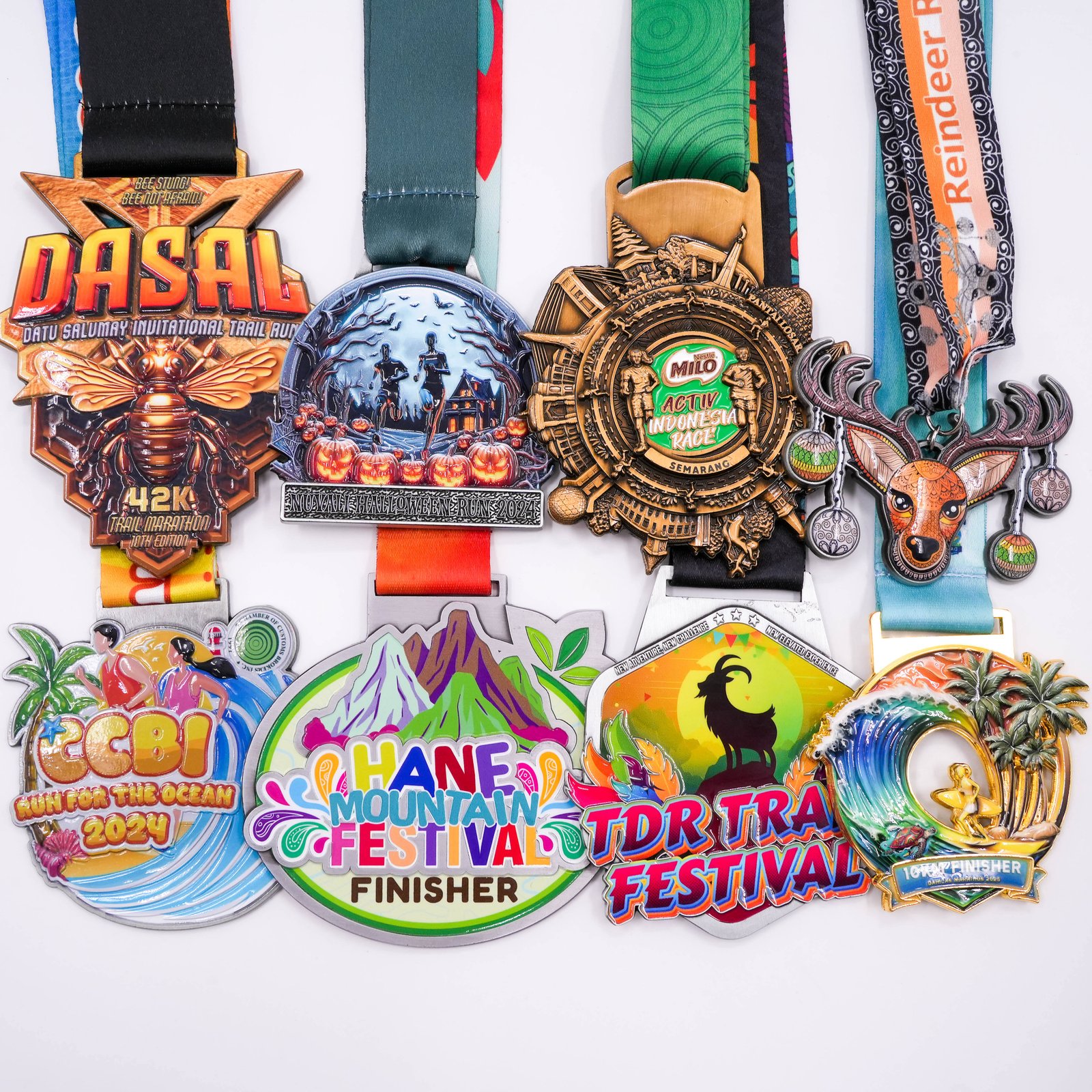 Manufacturer Custom 3D Gold Silver Bronze Zinc Alloy Metal Medal Sport Medal Custom Marathon Running Medal