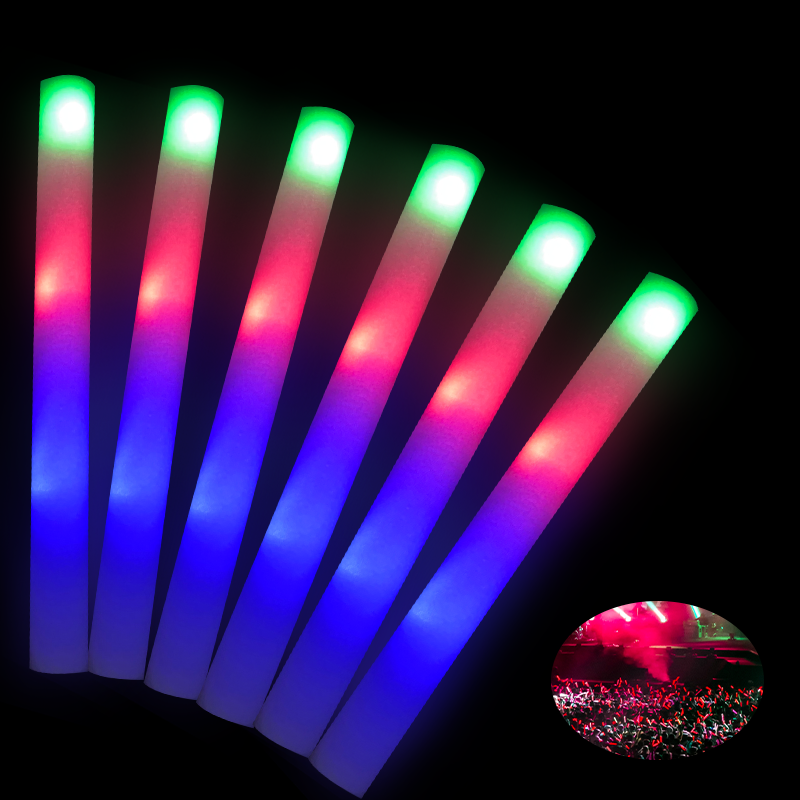 Cheer Tube Rgb Light Party Night Club Concert Event Decoration Toy Glow Sticks Bulk Colorful Led Foam Stick