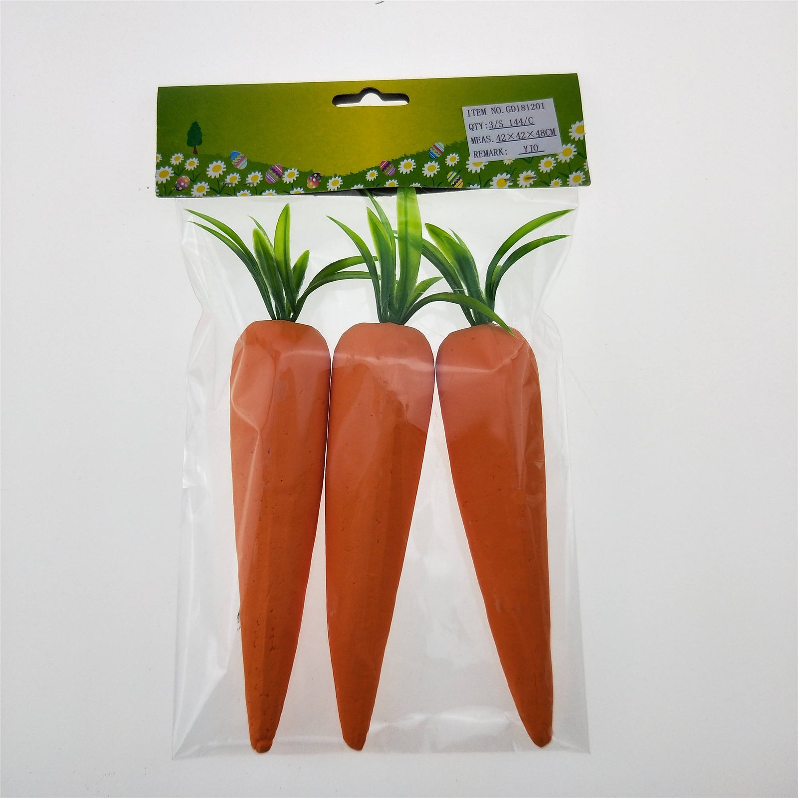 Handmade Craft Polyfoam Glitter Easter Carrot Ornament