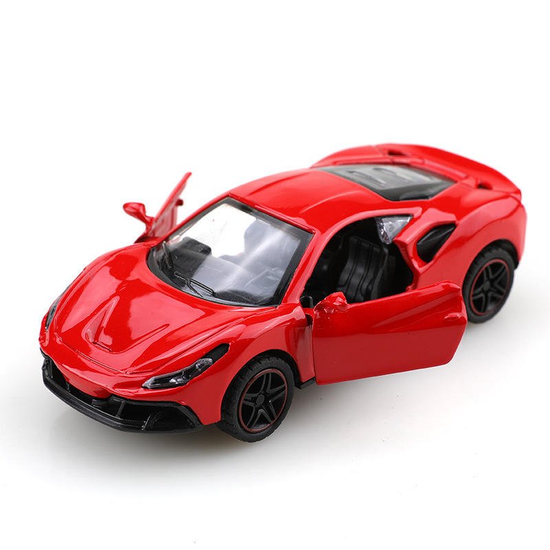 Promotional 1:43 Alloy Diecast Car Model Small Sports Car Toy Metal Springback Simulation Door Opening Kids Snacks Gift