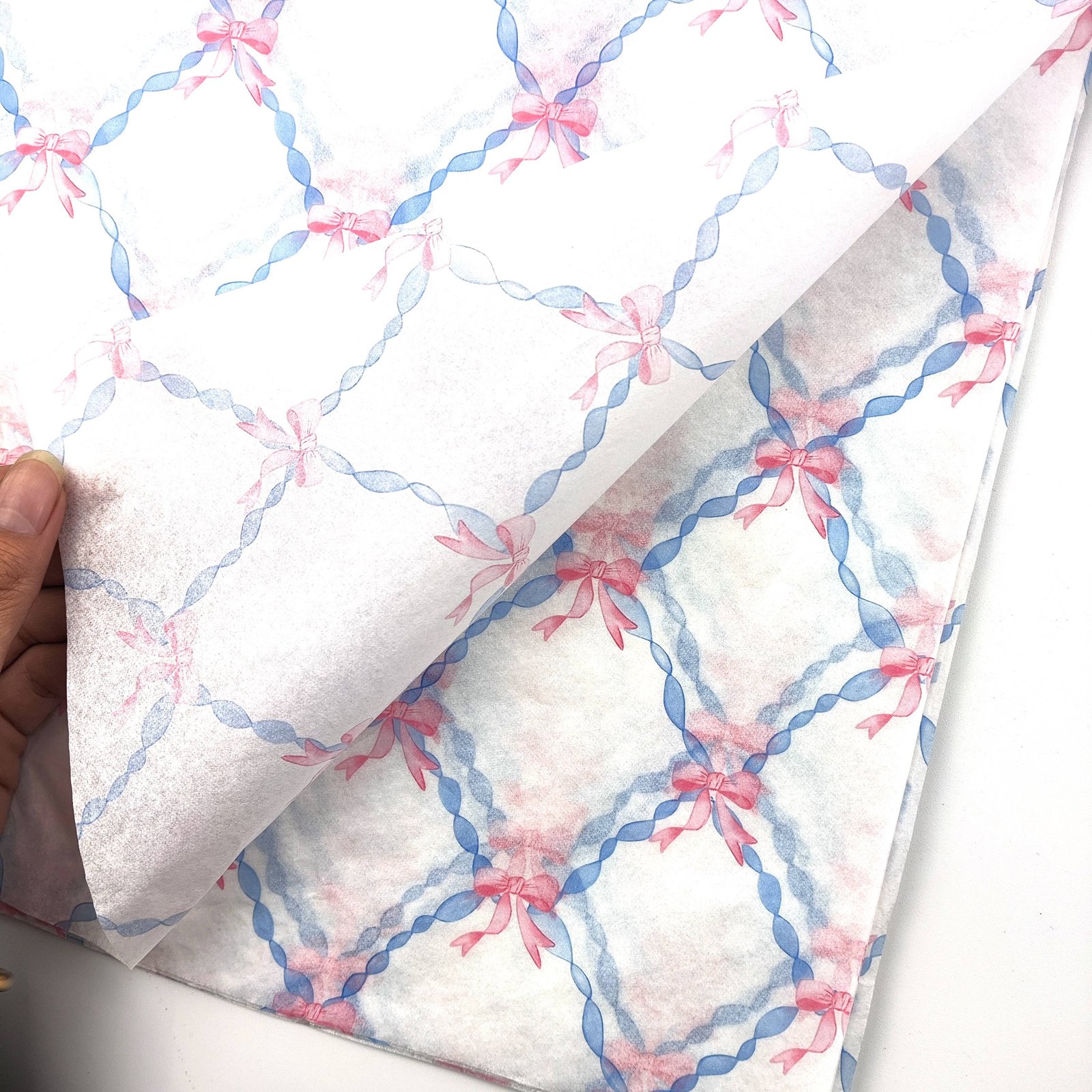 Soft Ice Blue Bow Design Color Craft Paper for DIY Handmade Birthday Card Making and Paper Flower Craft Projects