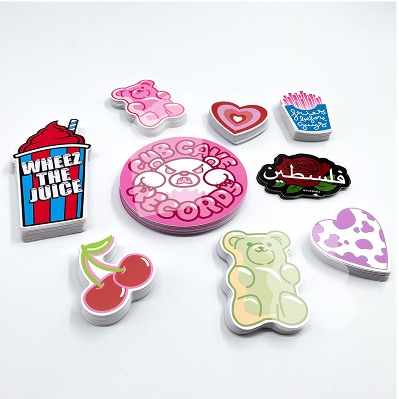 Custom Brand Logo Die Cut Durable Waterproof PVC Adhesive Stickers Custom Shapes UV Printed Cartoon Home Decoration Use