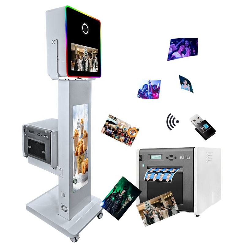 15.6 Inch Metal Photo Booth Shell for Wedding Parties Selfie Advertising Touch Screen DSLR Camera KINGSUN HY-29LCD156PB