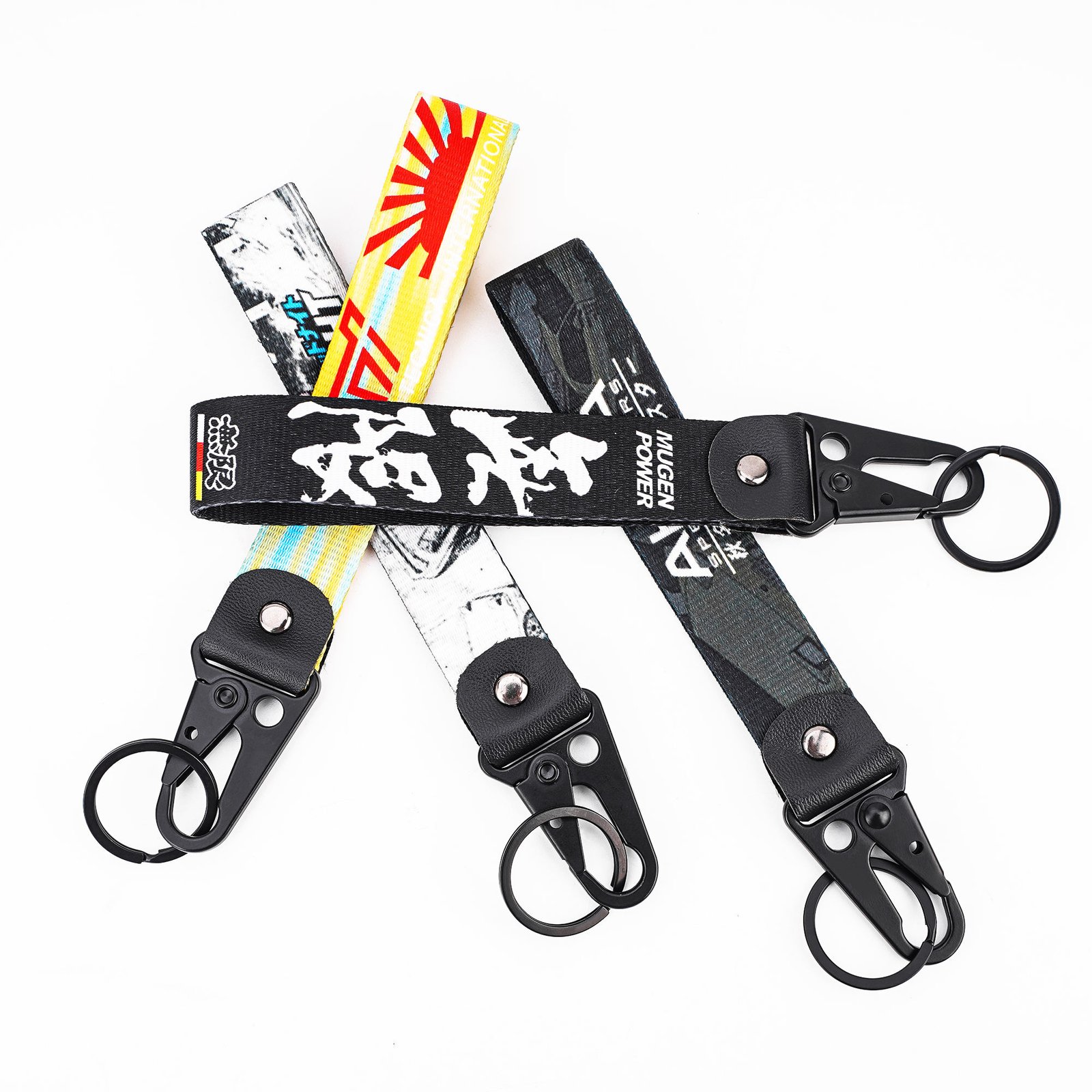 Custom Logo Printed Sublimation Strap Wrist Polyester Keychain Lanyard Short Key Chain Lanyards Motorcycle Keychain Car Keyring